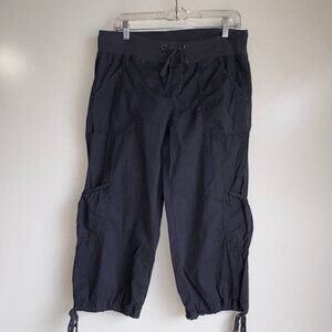 XCVI Cargo Cropped Pants Size Small Medium Blue Drawstring Waist & Hems